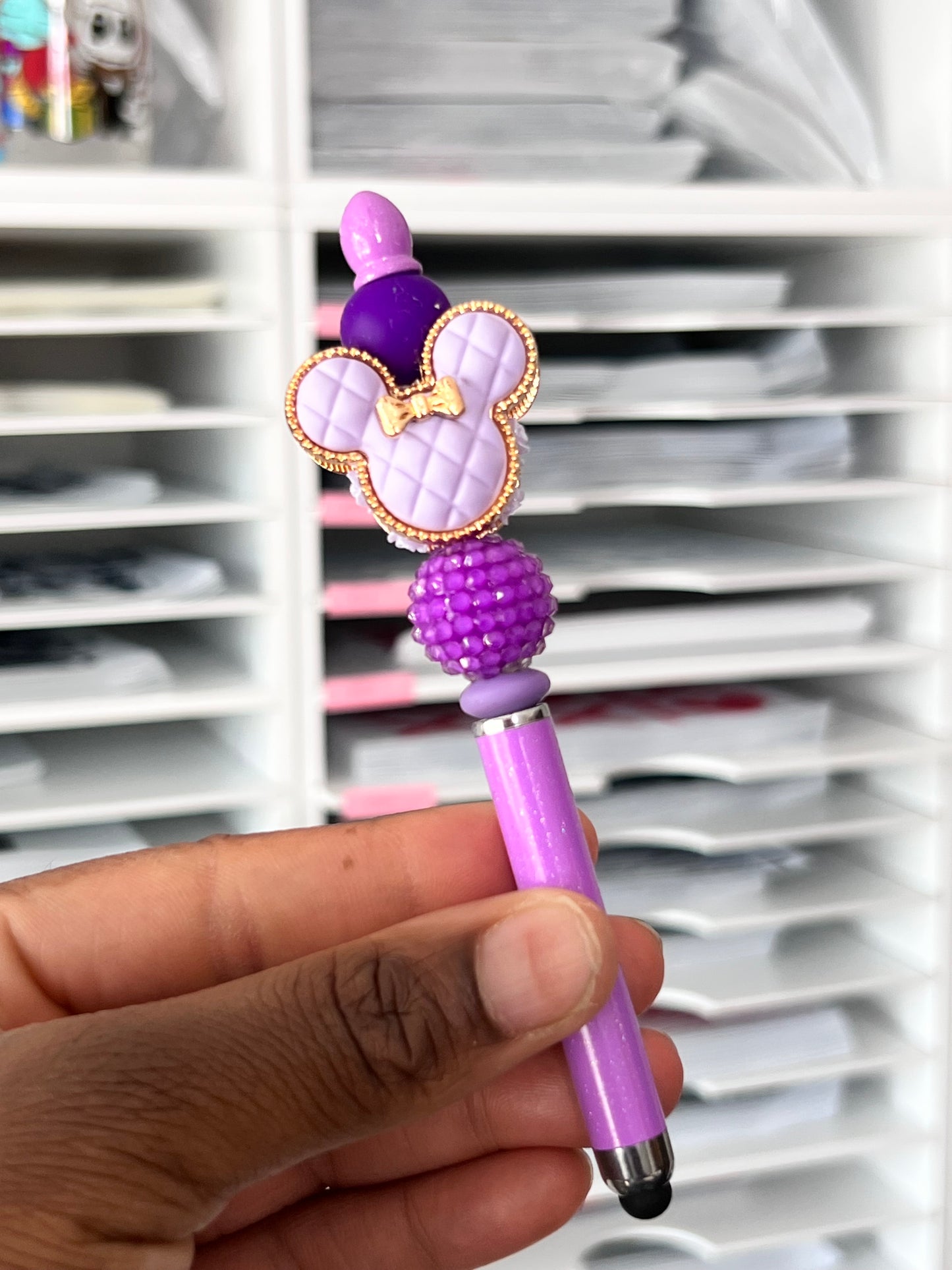Purple Mickey Head Stylus