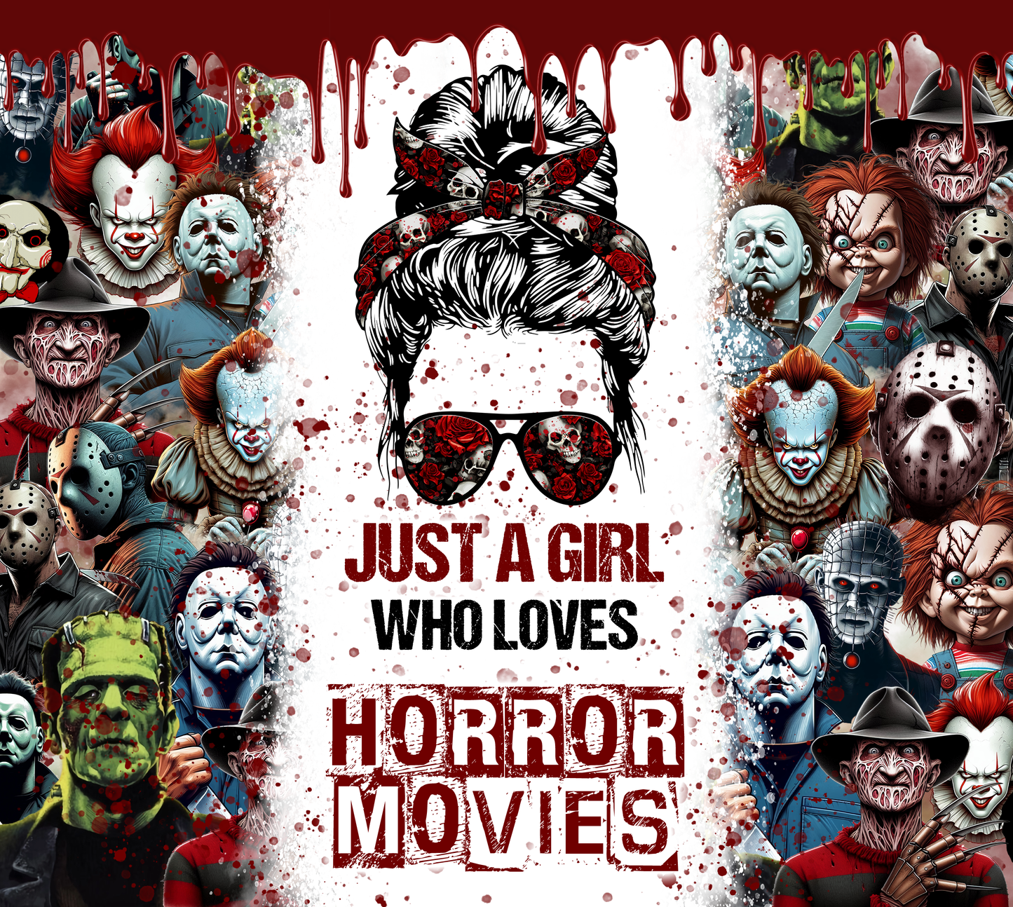 Horror Movies 20 oz Tumbler Sublimation Transfer