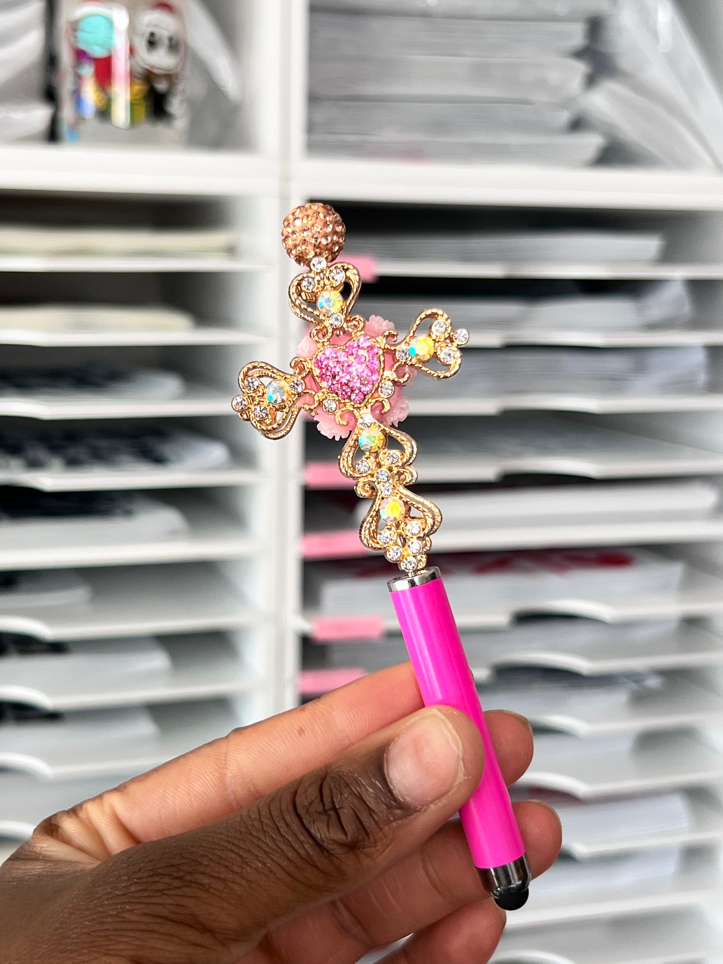 Pink & Gold Cross Stylus