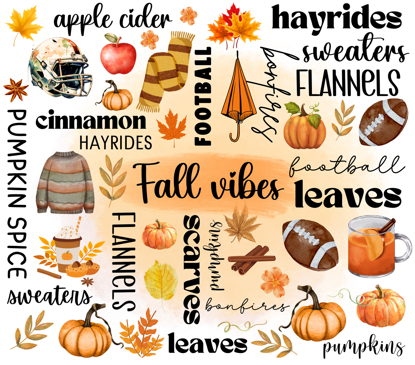 Fall Vibes 20 oz Tumbler Sublimation Transfer