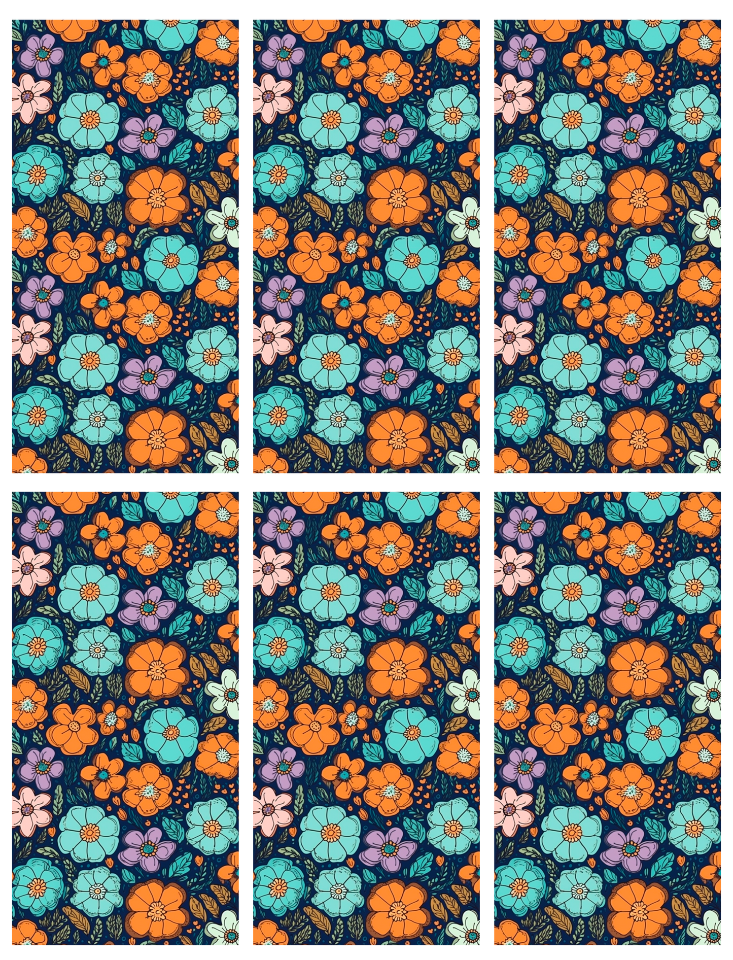 Floral Jumbo Paperclip Sublimation Transfer