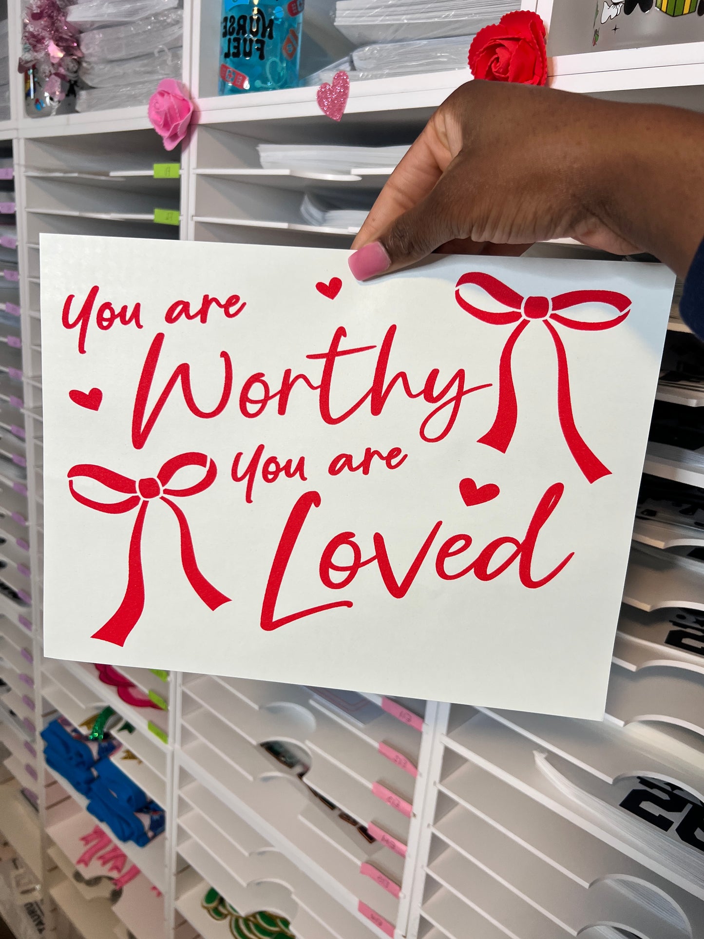 Worthy Loved Screen Print Transfer