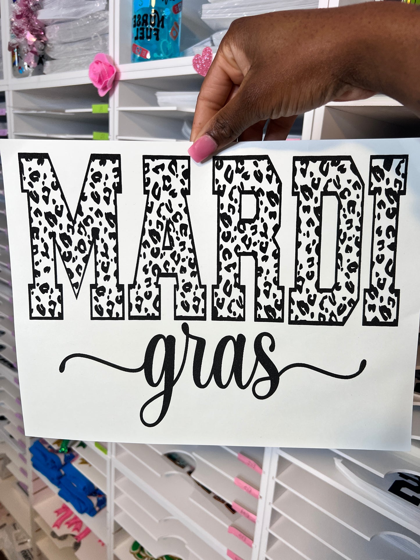 Mardi Gras Screen Print Transfer