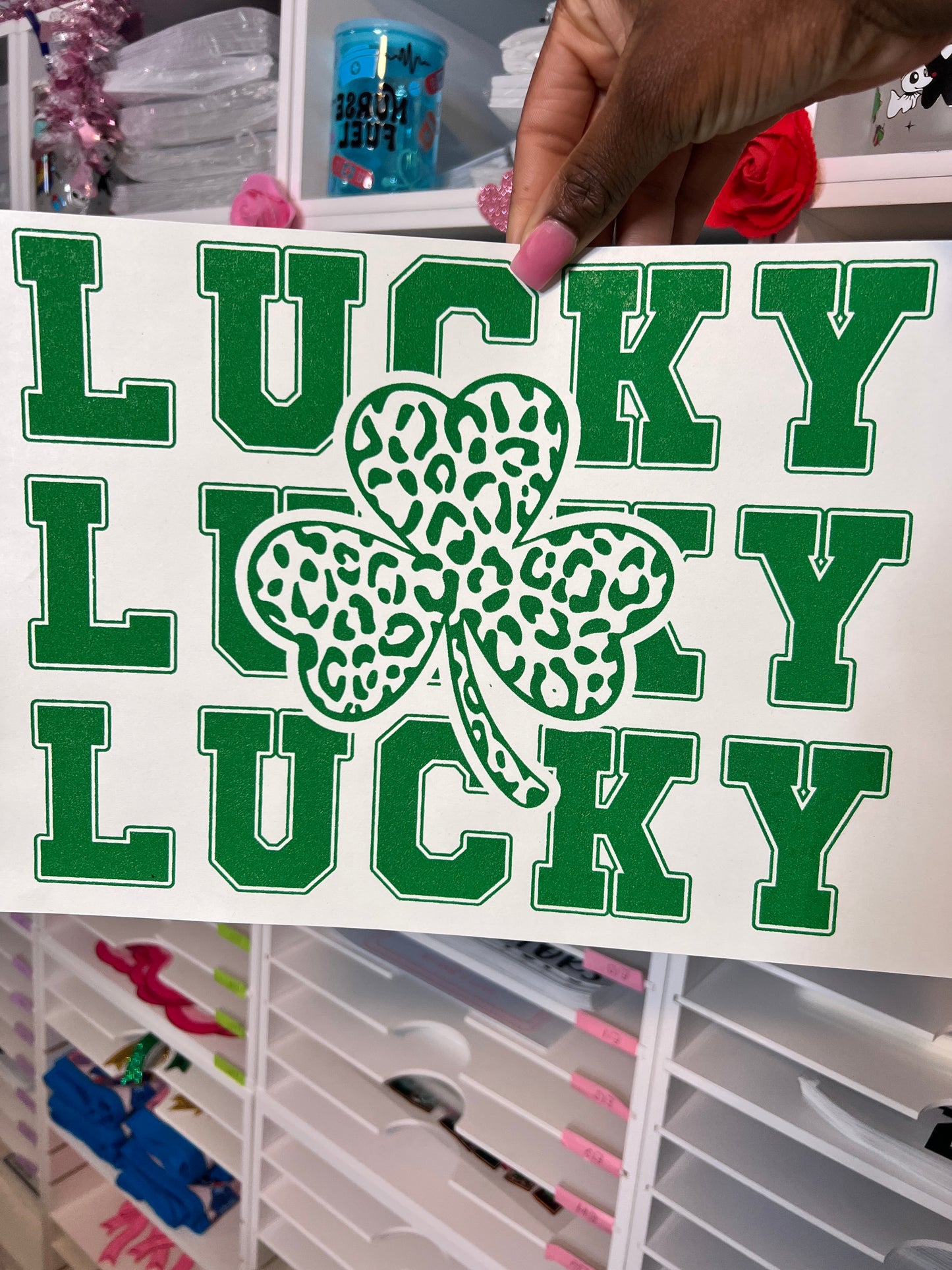 LUCKY Screen Print Transfer