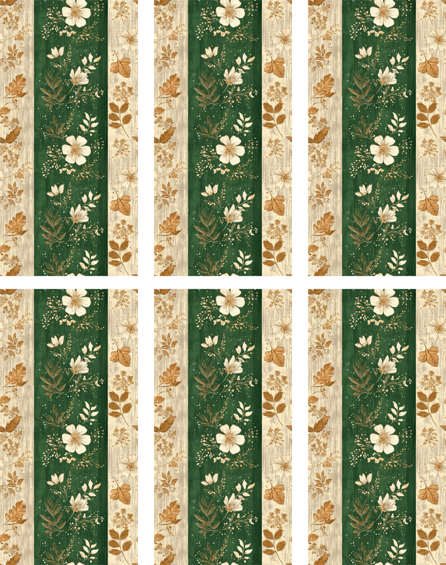 Green Floral Jumbo Paperclip Sublimation Transfer