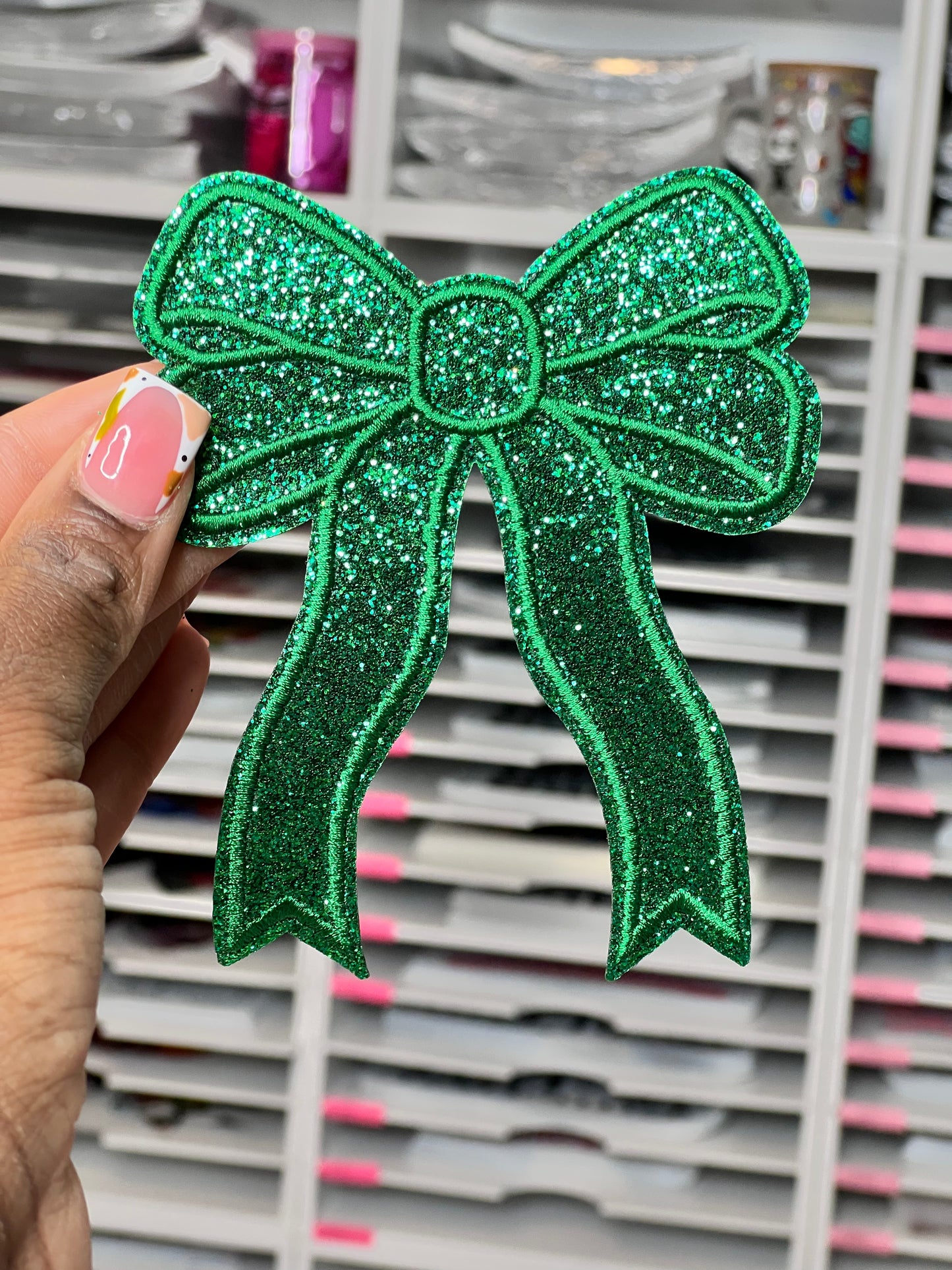 Green Glitter Patch