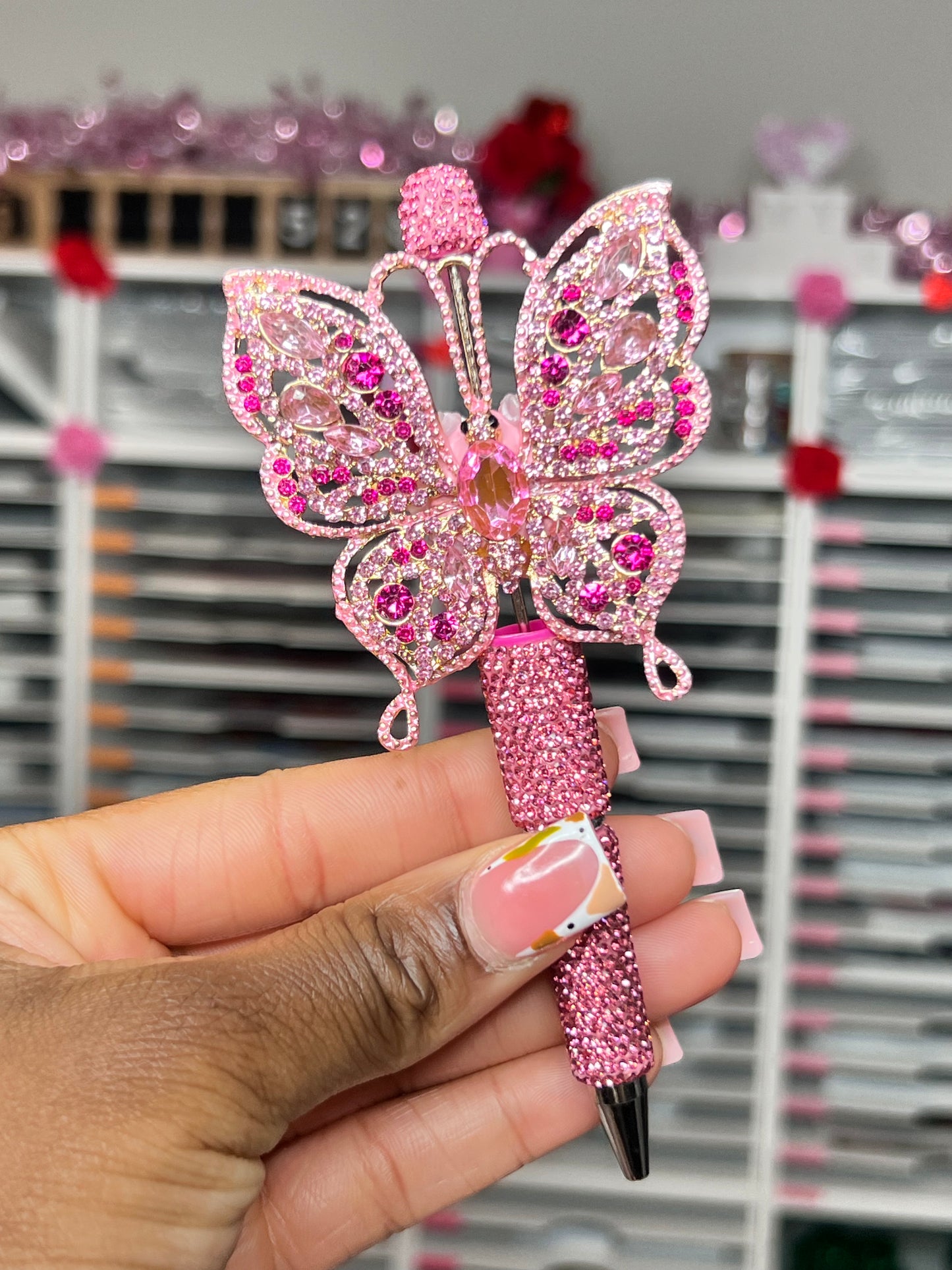 Pink Butterfly Pen
