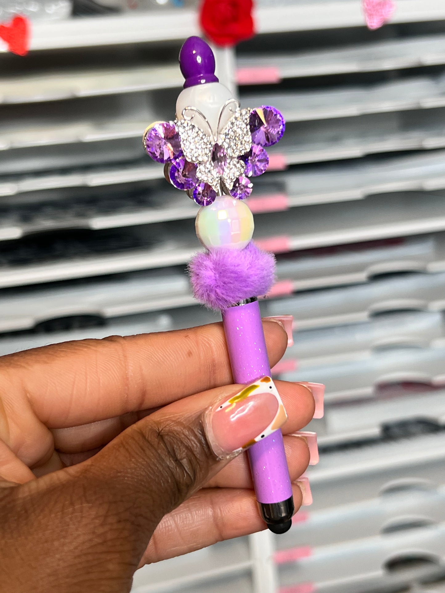 Purple Butterfly Stylus