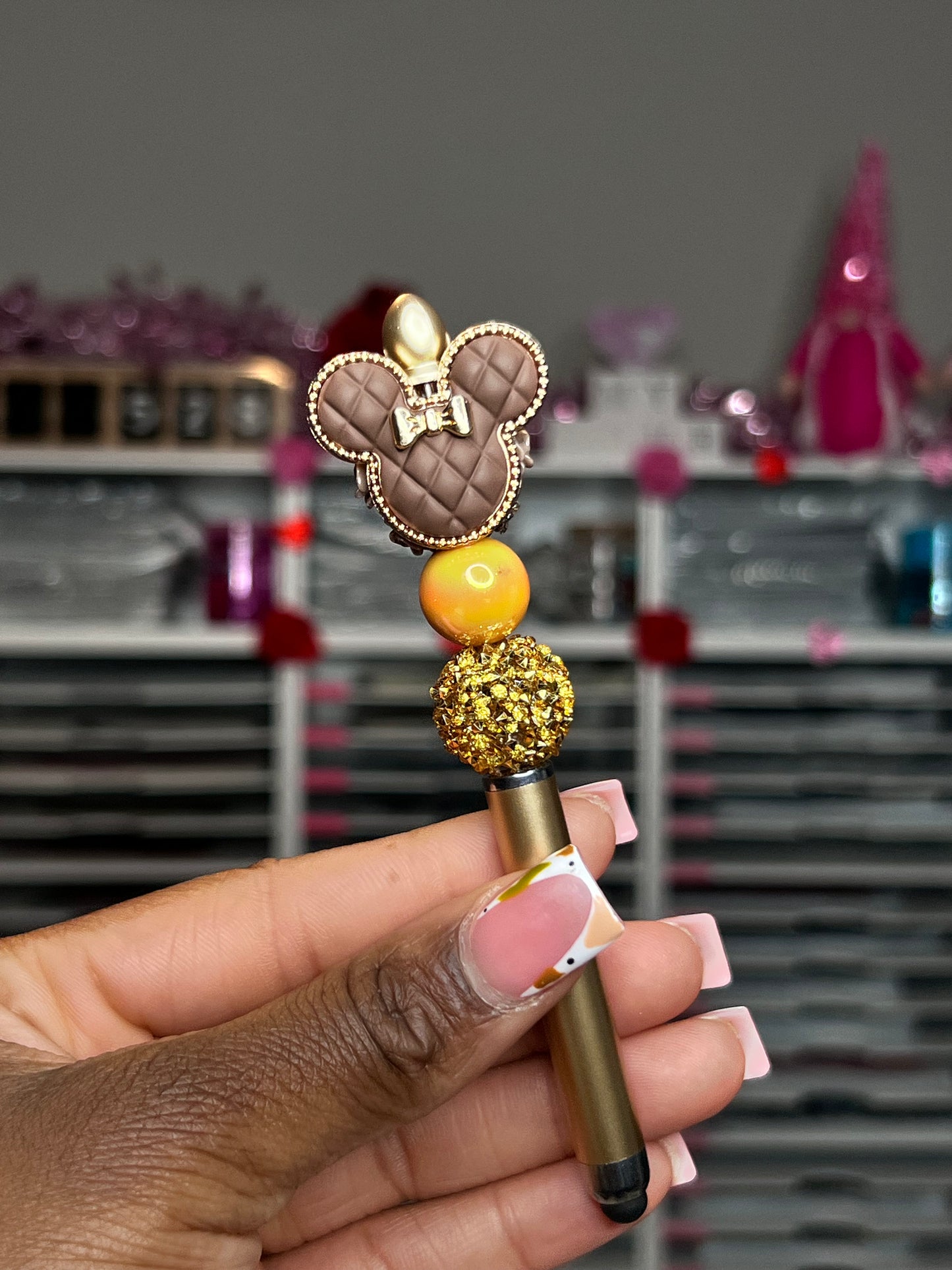 Brown Mickey Head Stylus
