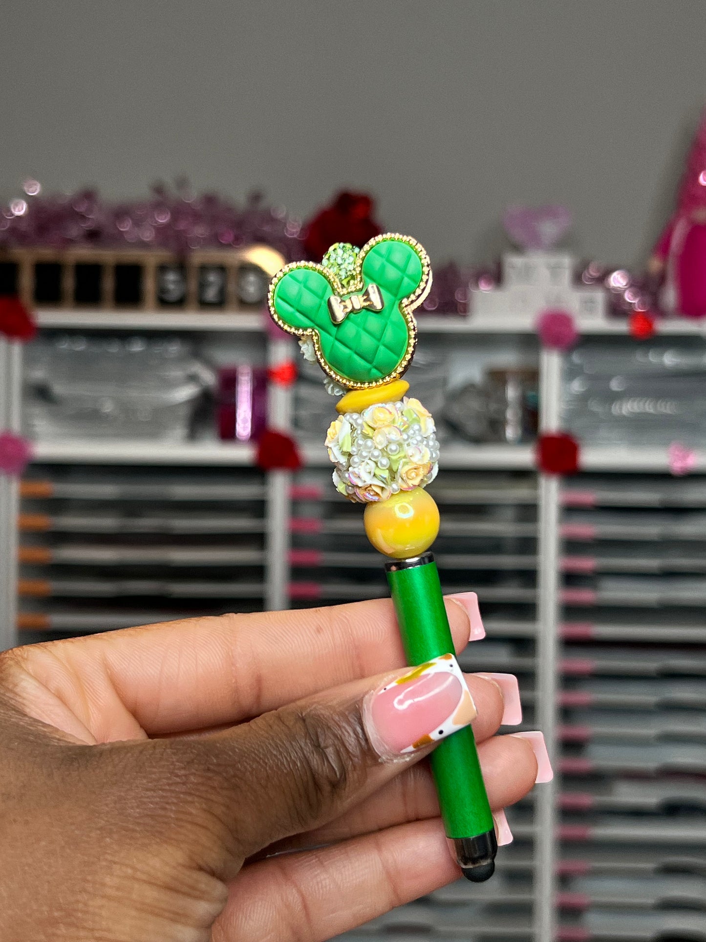 Green Mickey Head Stylus