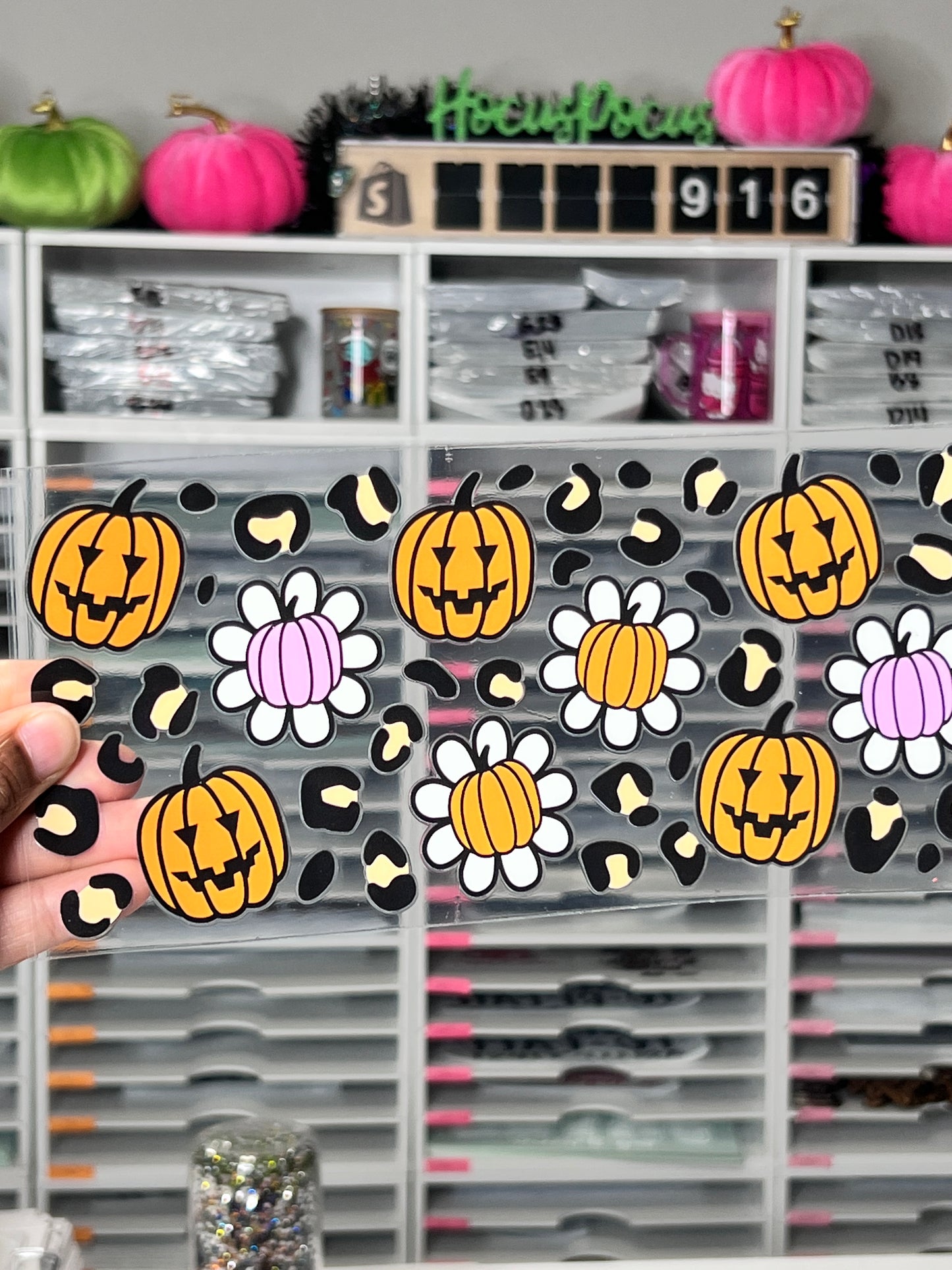 Floral Pumpkin UV DTF Transfer