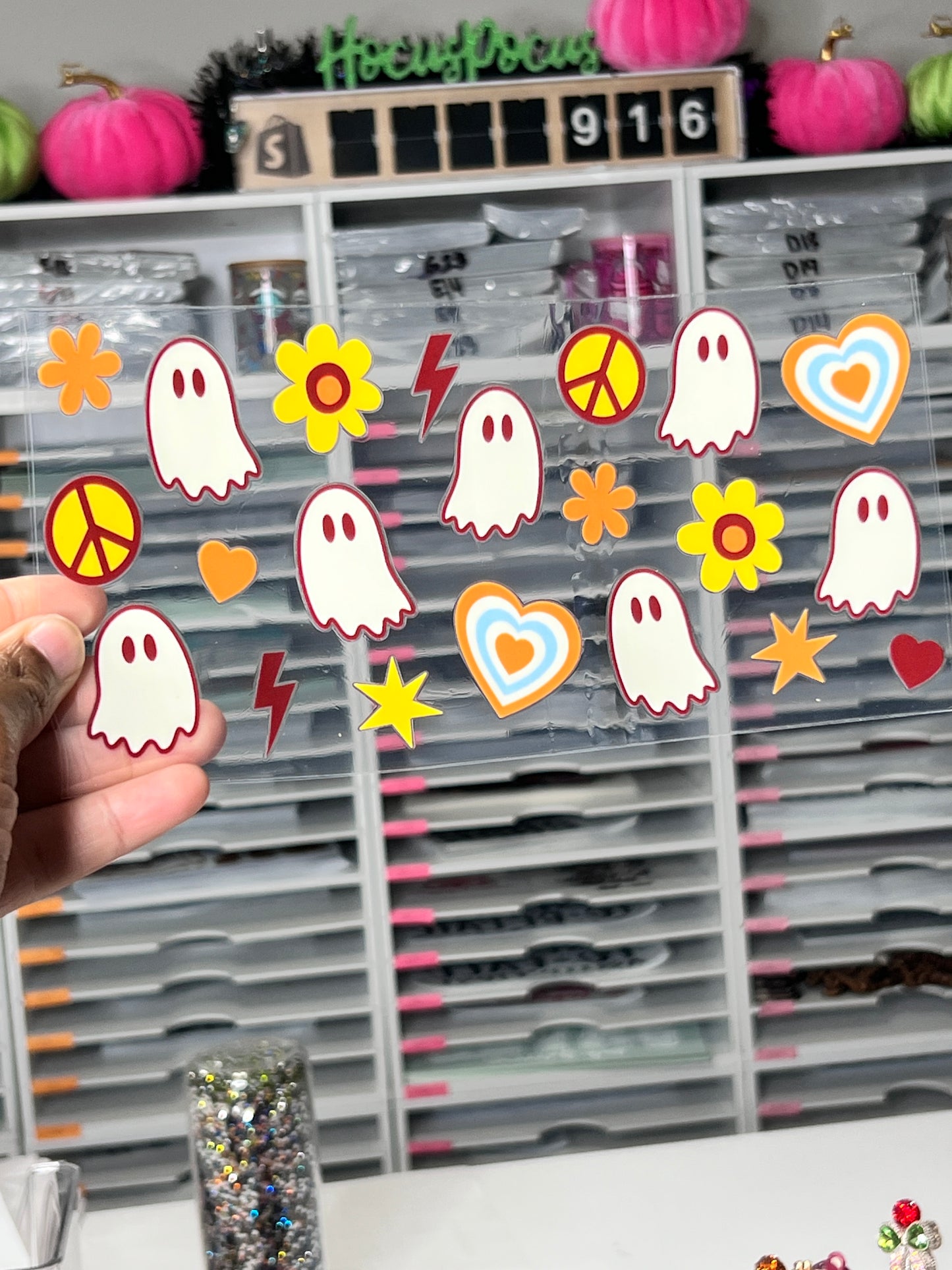 Retro Ghosts UV DTF Transfer