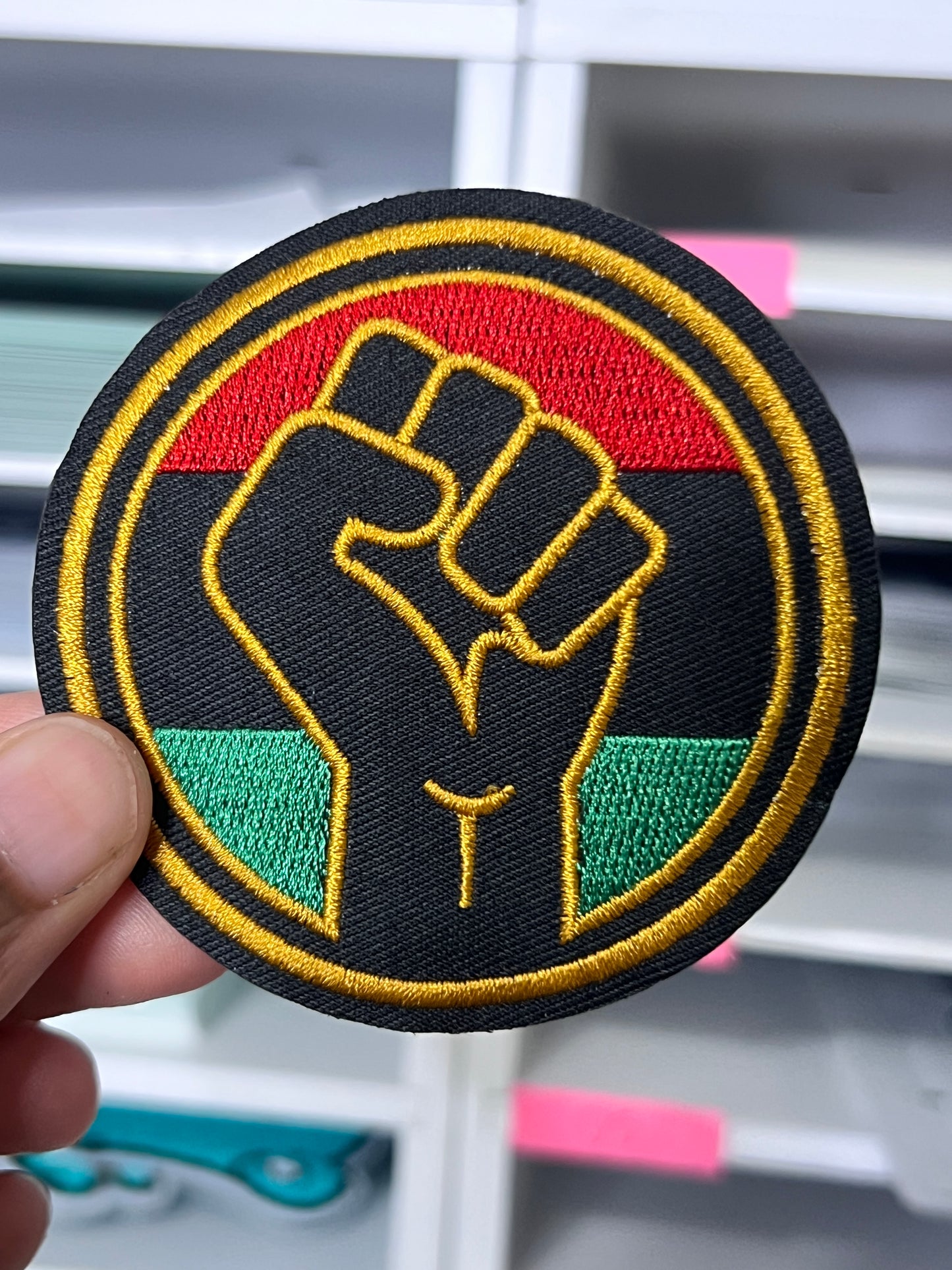 Juneteenth Fist Hat Patch