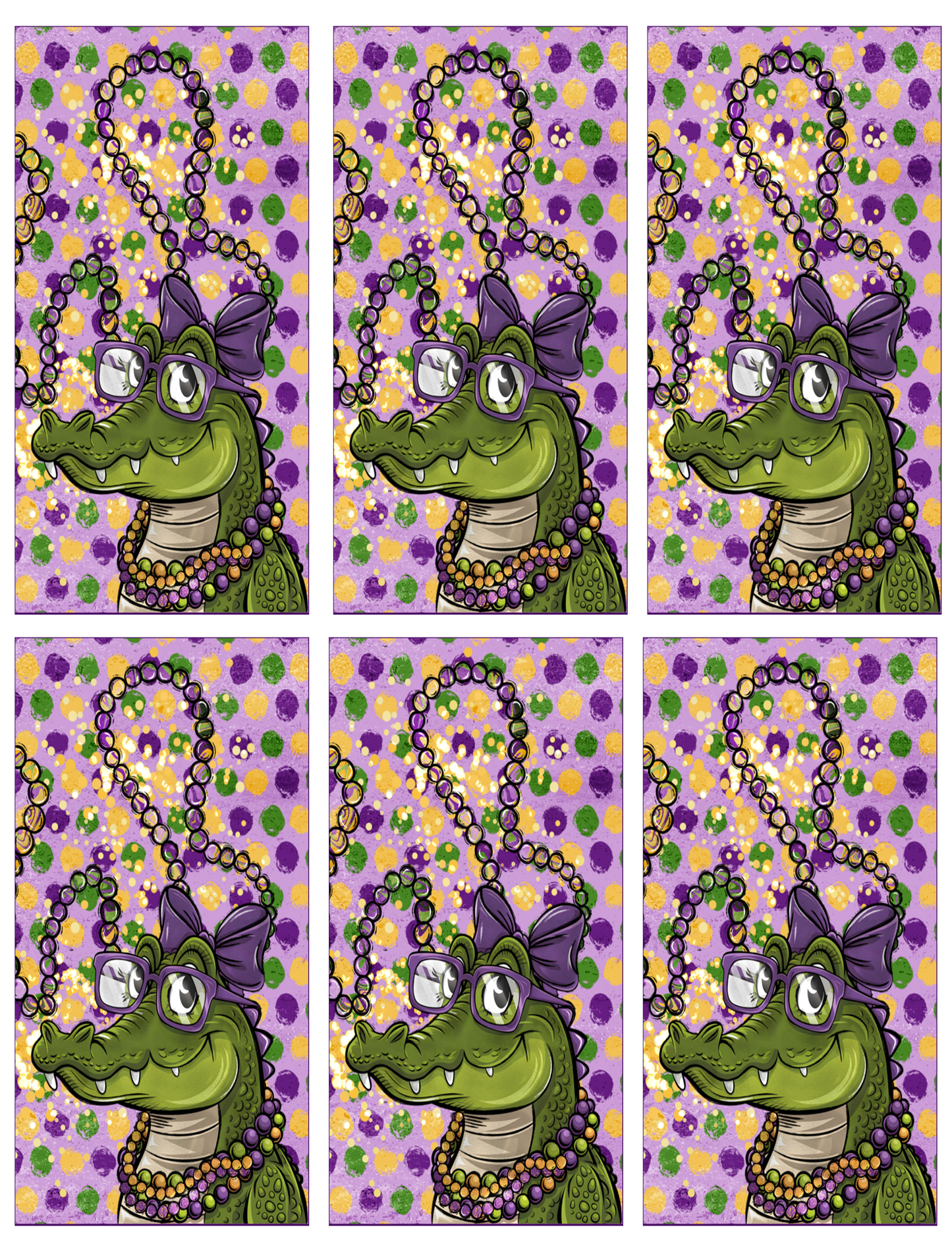 Mardi Gras Jumbo Paperclip Sublimation Transfer