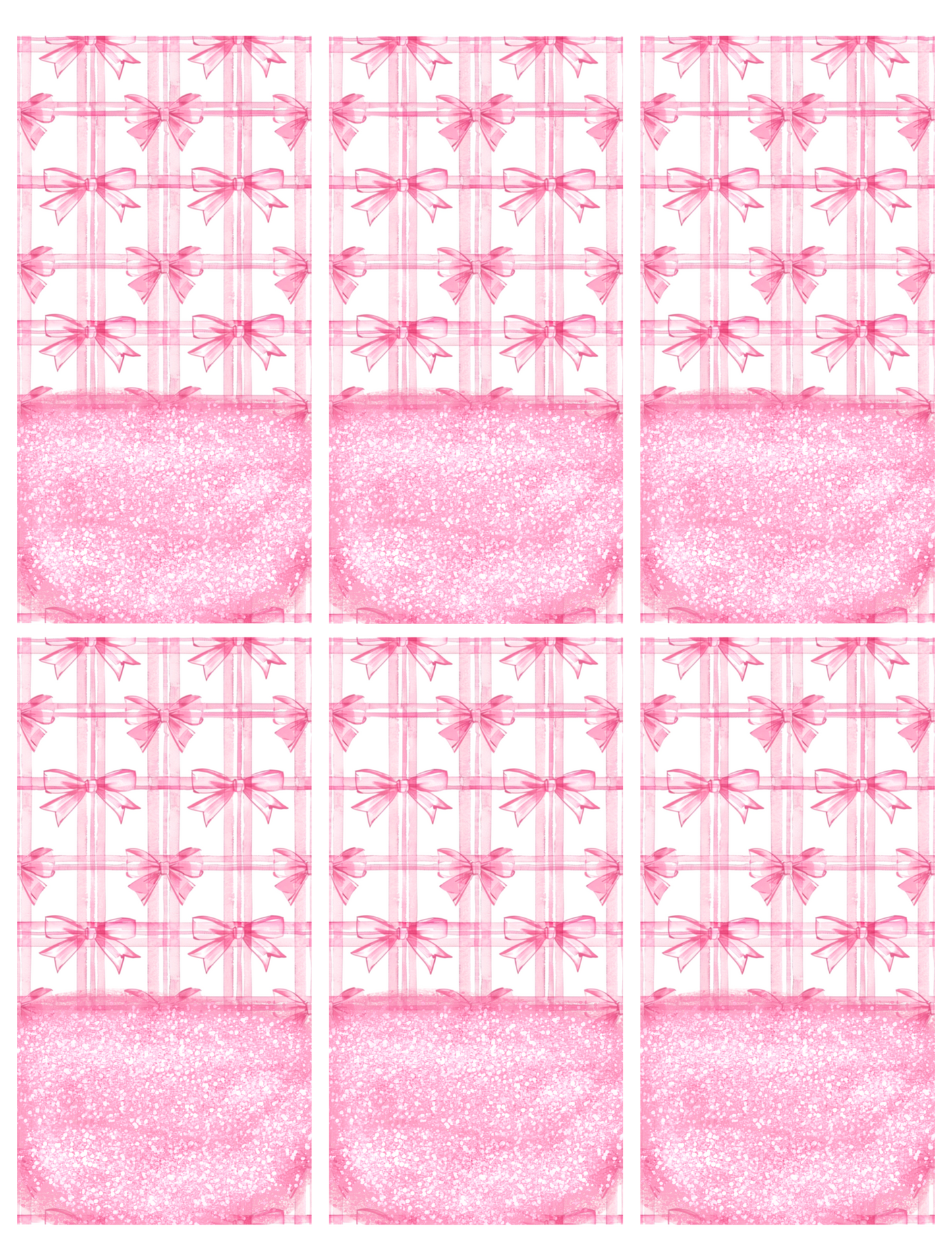 Pink Bow Jumbo Paperclip Sublimation Transfer