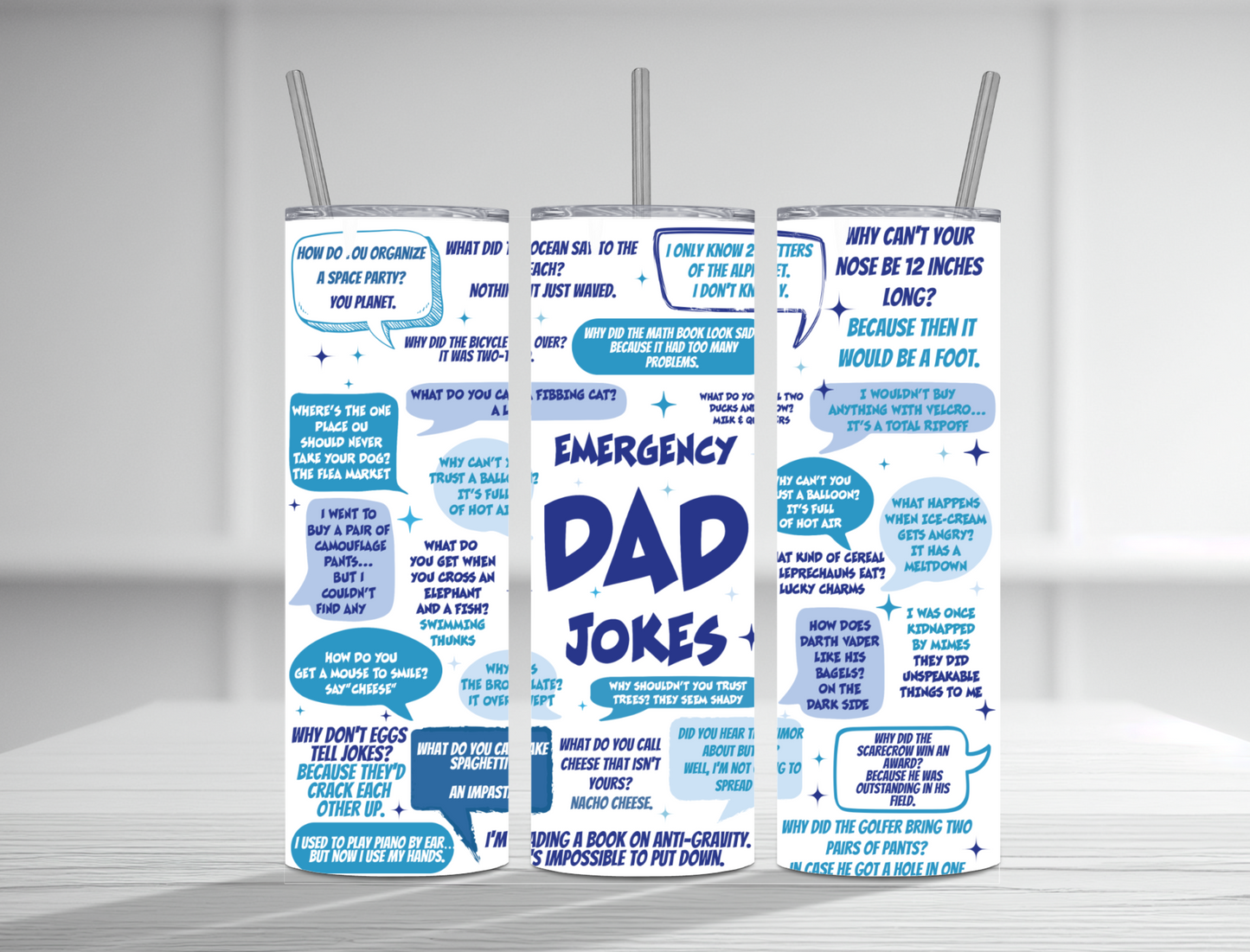 DAD Jokes 20 oz Tumbler Sublimation Transfer