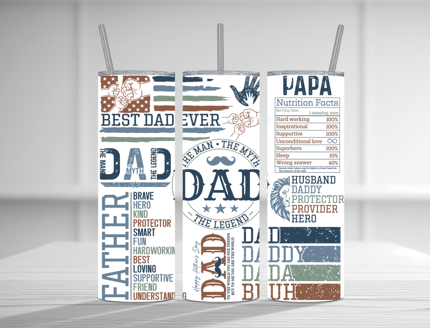 DAD 20 oz Tumbler Sublimation Transfer