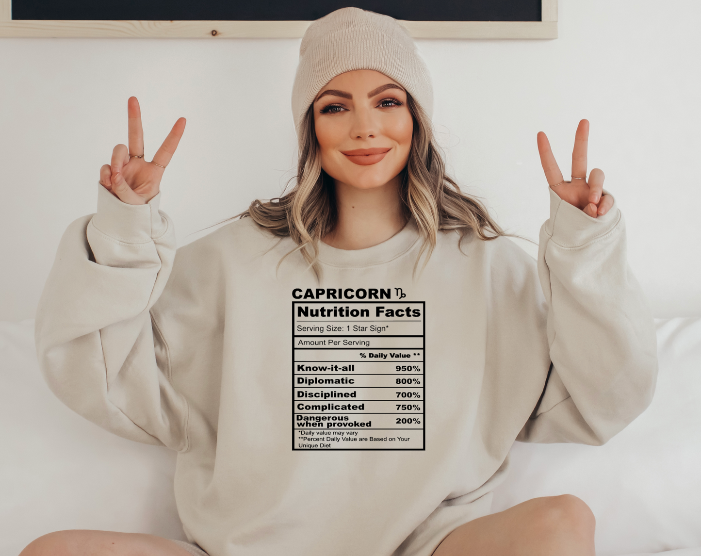 Capricorn Nutrition Facts Screen Print Transfer