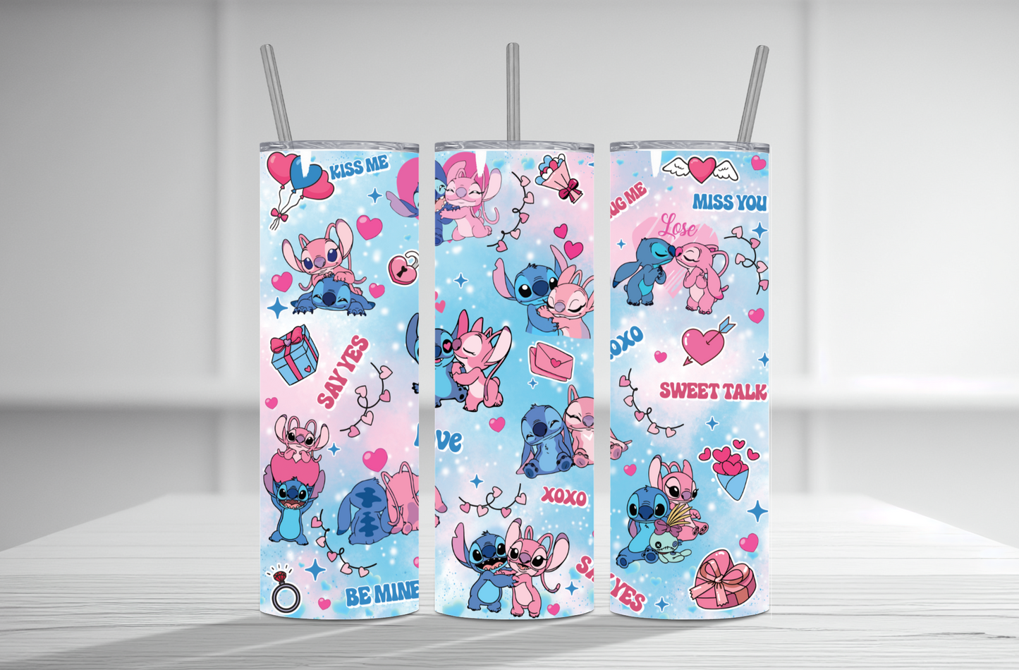 Stitch & Angel V-Day 20 oz Tumbler Sublimation Transfer
