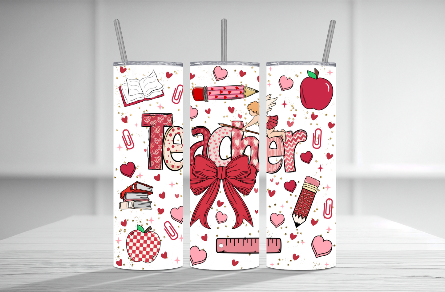Teacher Valentines 20 oz Sublimation Transfer