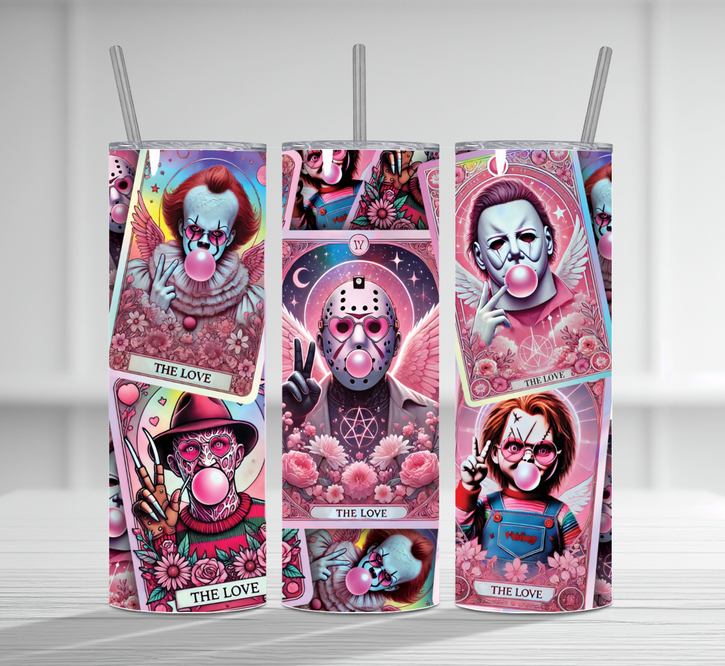 Scary Movie Pink V-day 20 oz Tumbler Sublimation Transfer