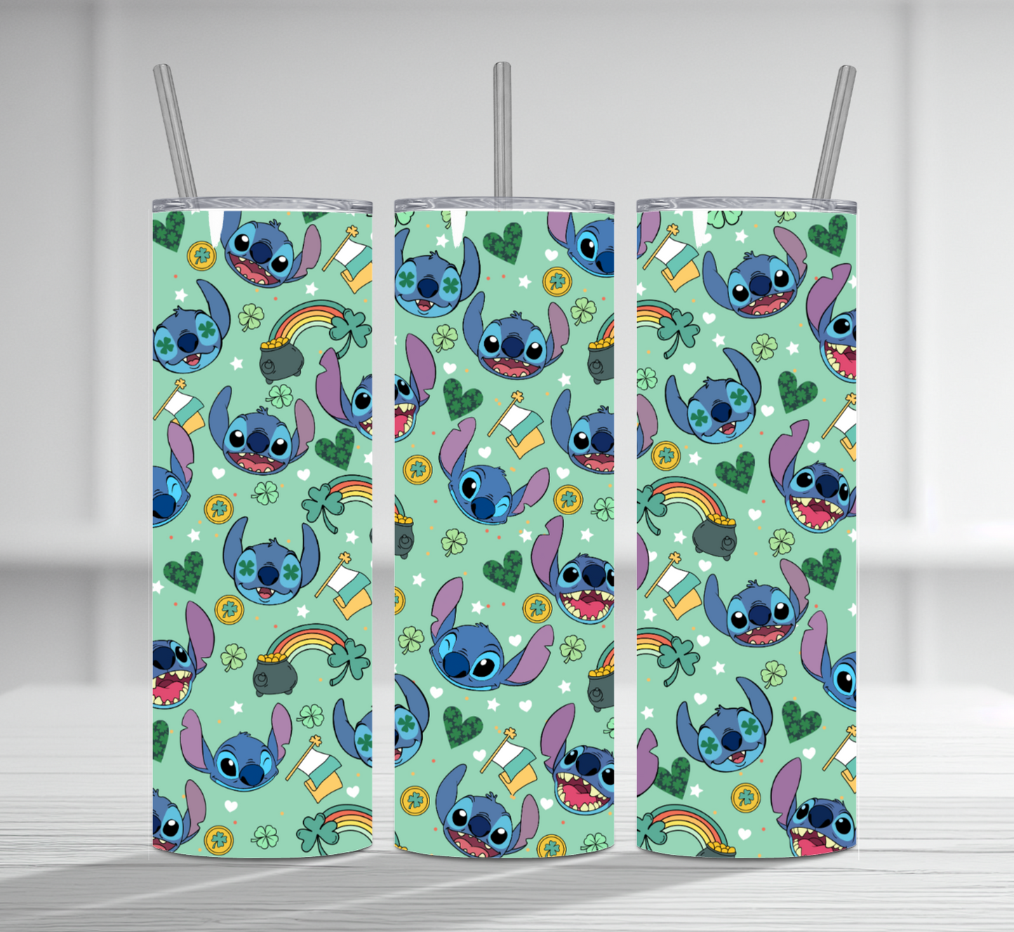 St. Patty Day Stitch 20 oz Tumbler Sublimation Transfer