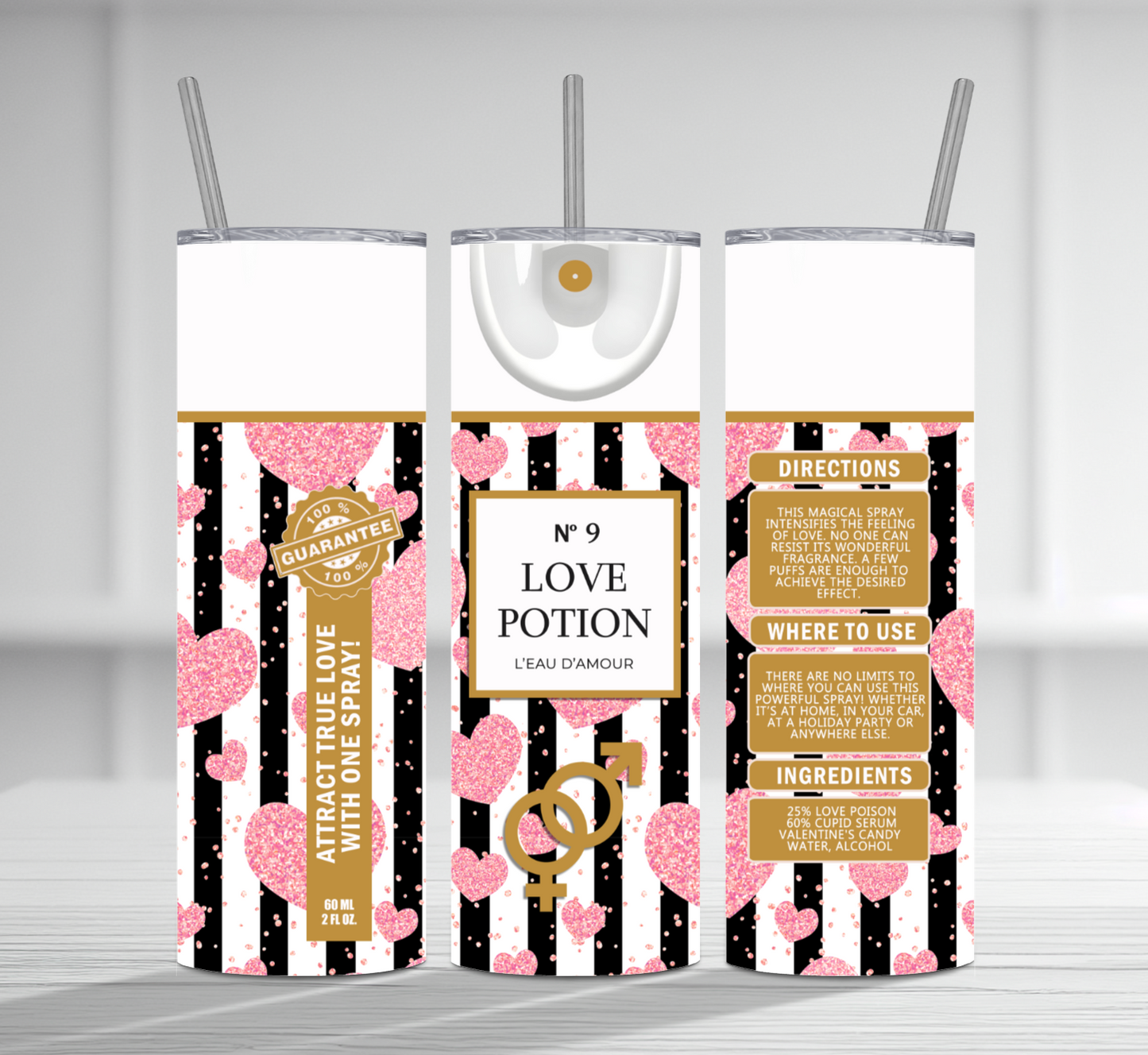 Love Potion 20 oz Tumbler Sublimation Transfer