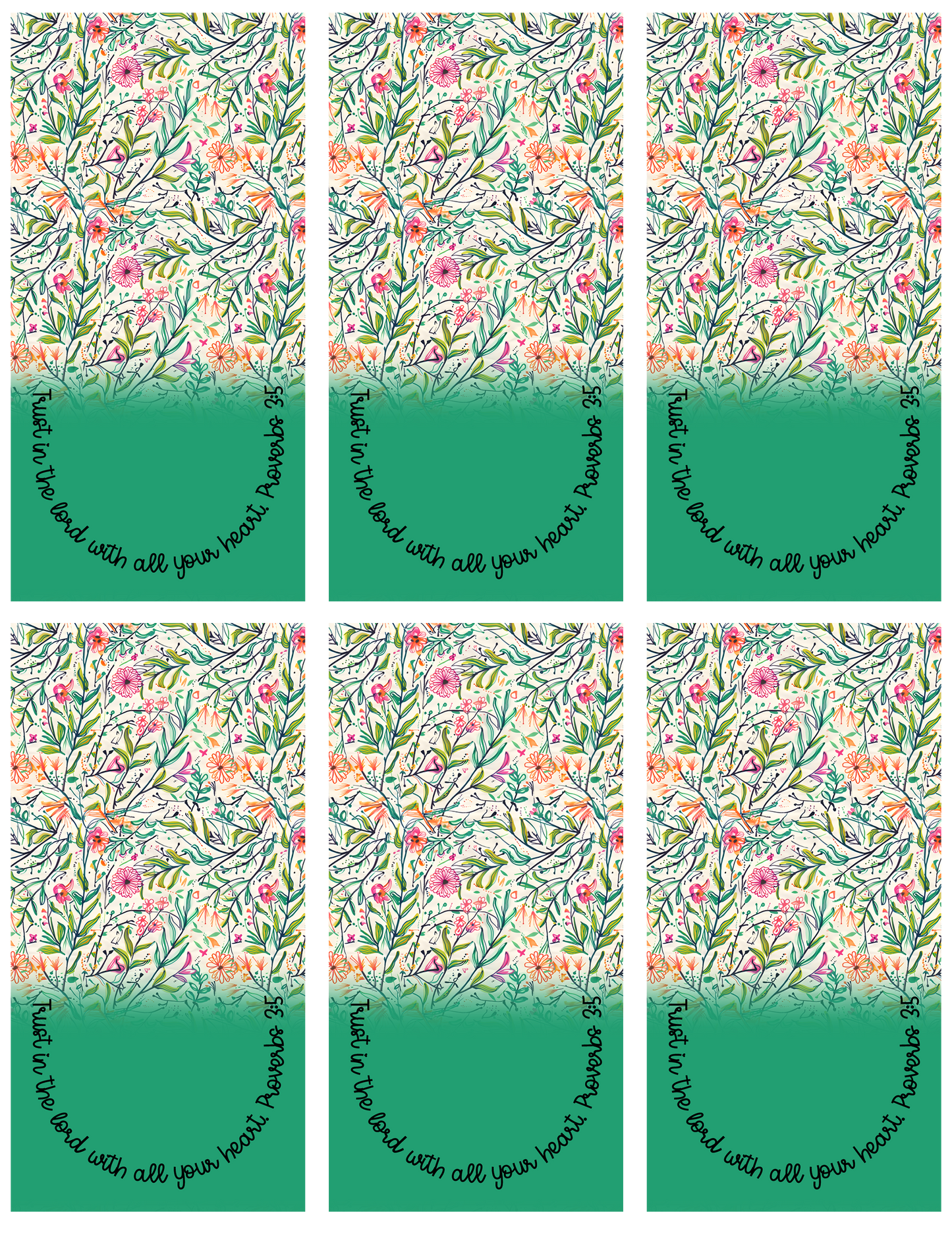 Trust In The Lord With All Your Heart Jumbo Paperclip Sublimation Transfer