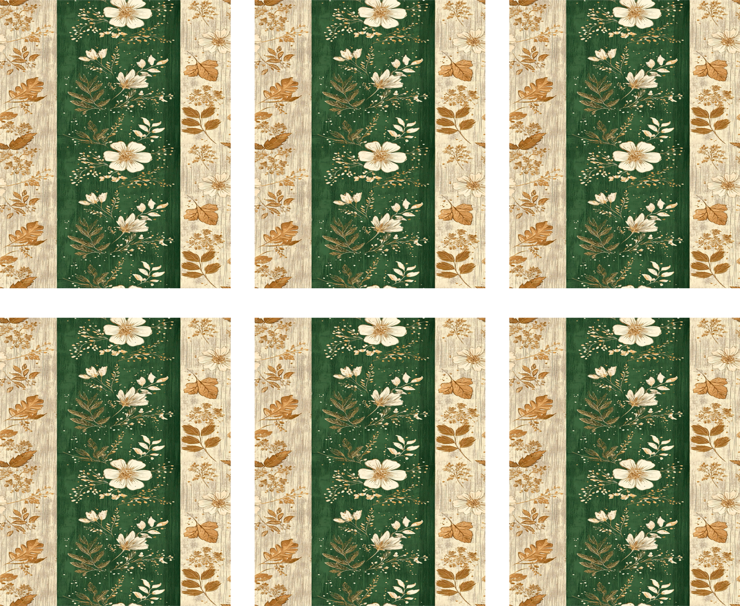 Green Floral Jumbo Paperclip Sublimation Transfer (for apple shaped paperclips)