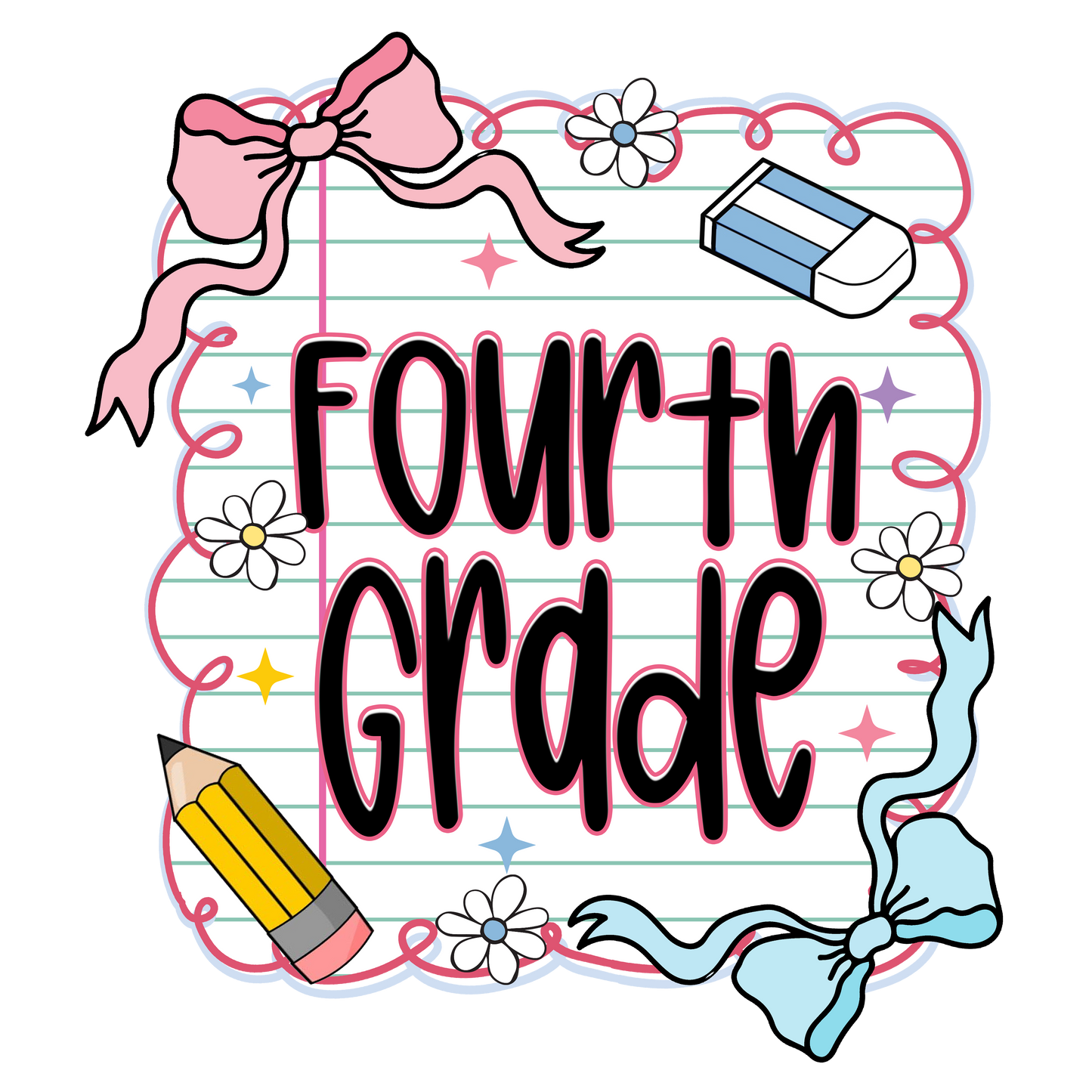 Notebook Paper Coquette Kids DTF Transfer