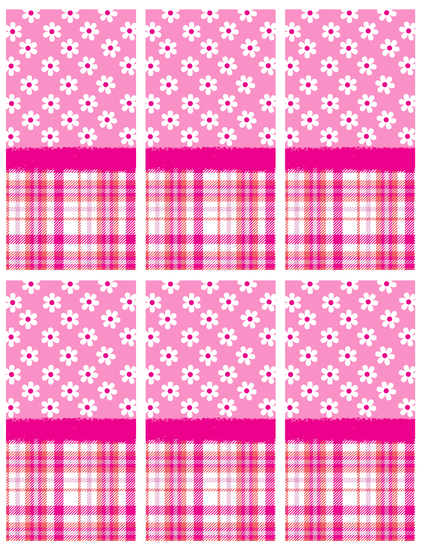 Plaid Floral Jumbo Paperclip Sublimation Transfer