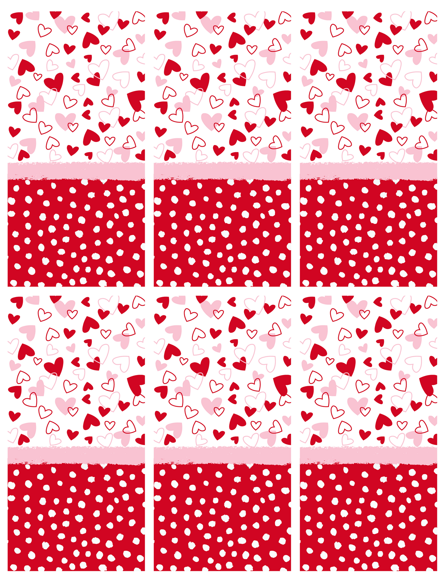 Valentine Hearts Jumbo Paperclip Sublimation Transfer