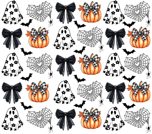 Pumpkins Ghosts Bows 20 oz Tumbler Sublimation Transfer