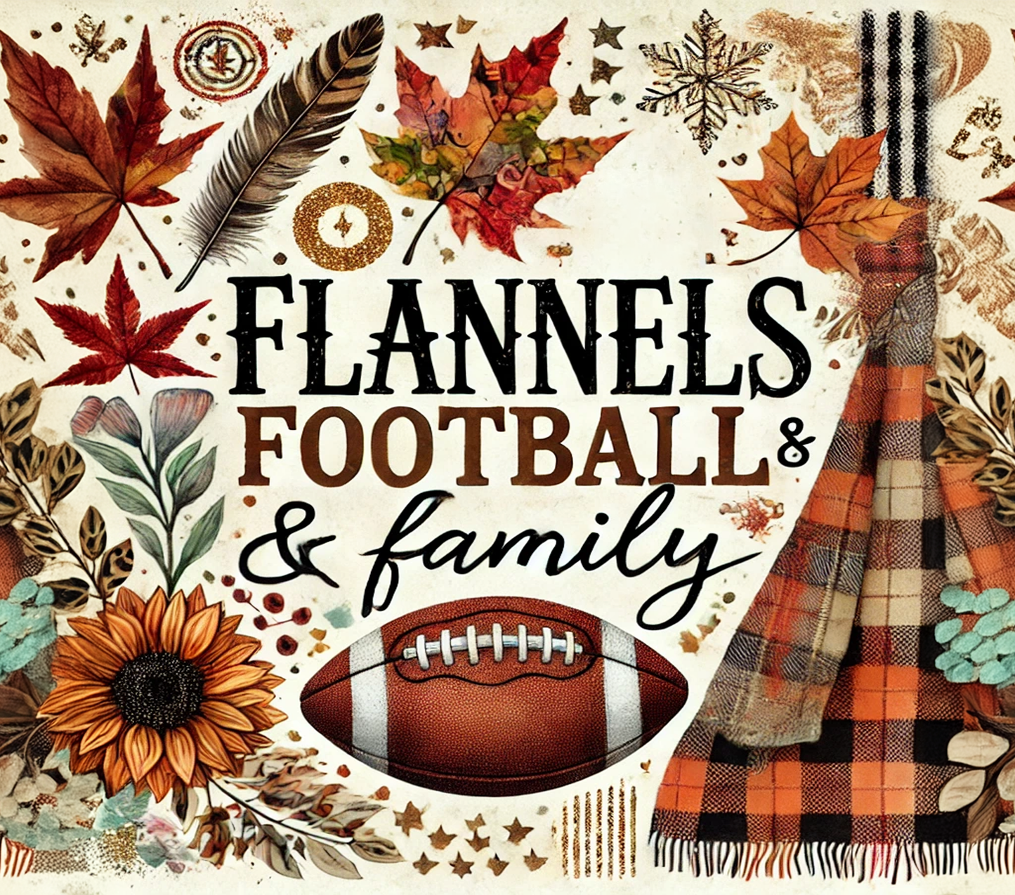 Flannels Football & Family 20 oz Tumbler Sublimation Transfer