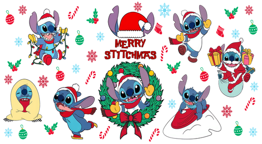 Merry Stitchmas 40 oz Tumbler Sublimation Transfer