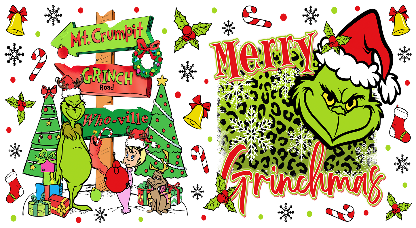 Merry Grinchmas 40 oz Tumbler Sublimation Transfer