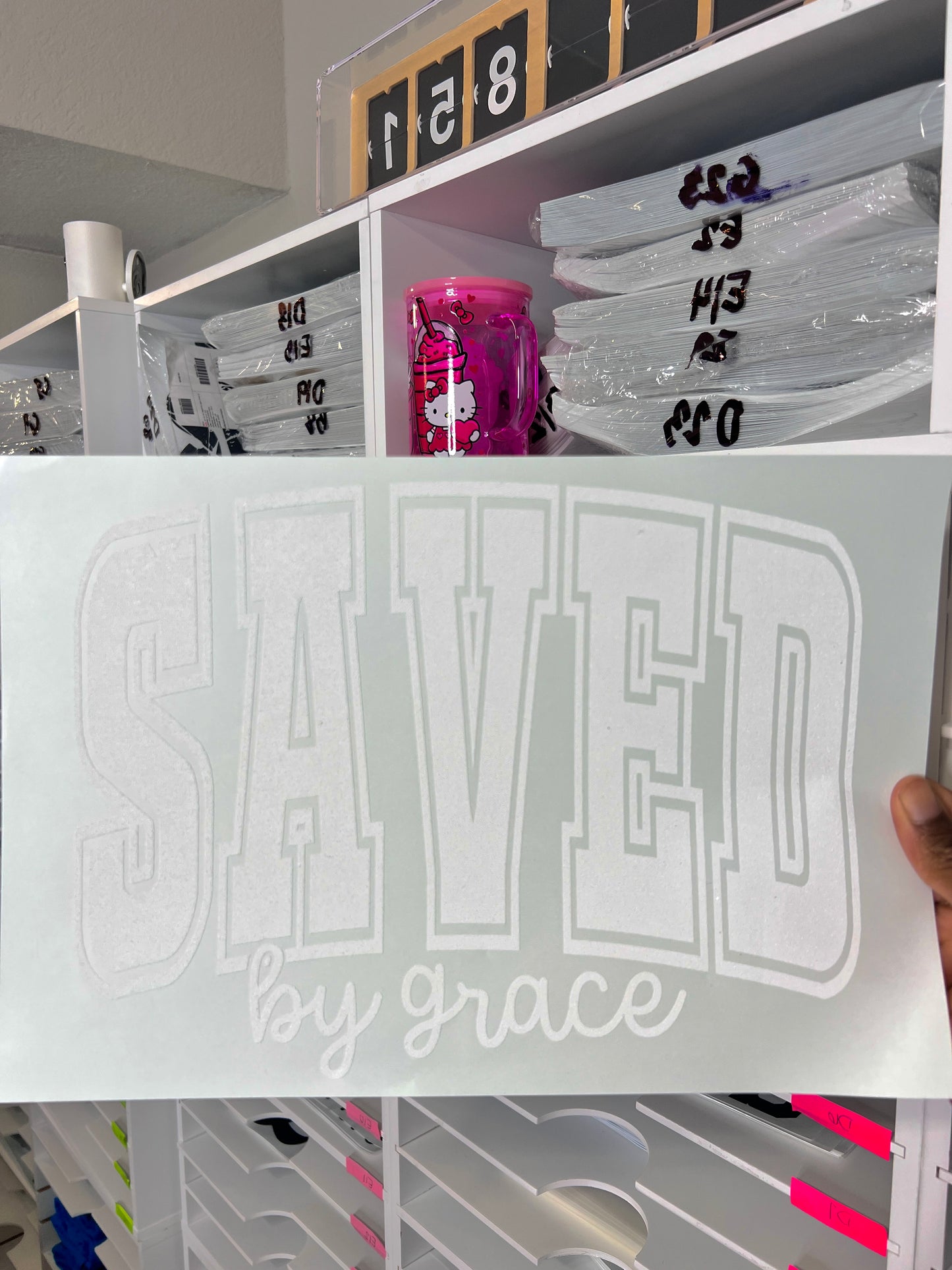 Saved By Grace Screen Print Transfer