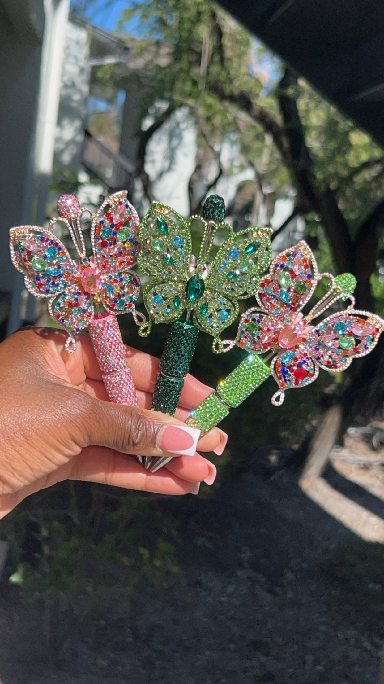 Rhinestone Butterfly Pens