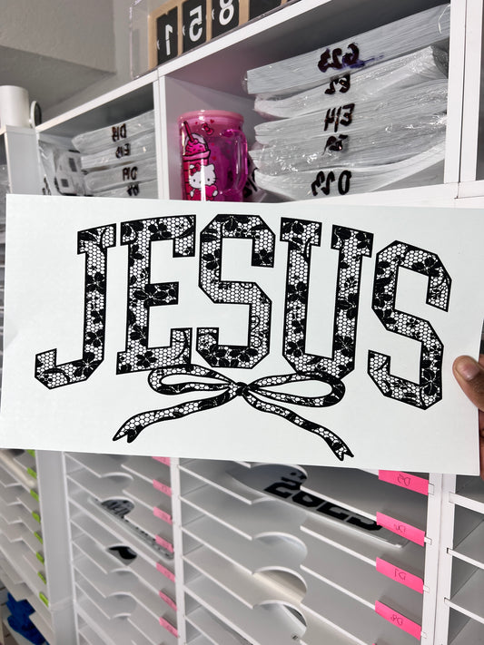 JESUS Bow Screen Print Transfer