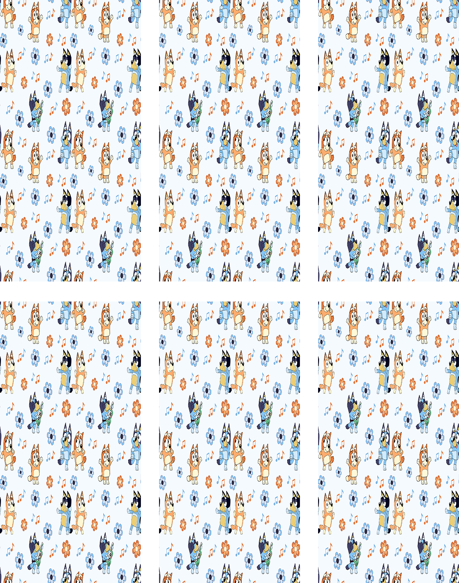 Bluey and Bingo Jumbo Paperclip Sublimation Transfer