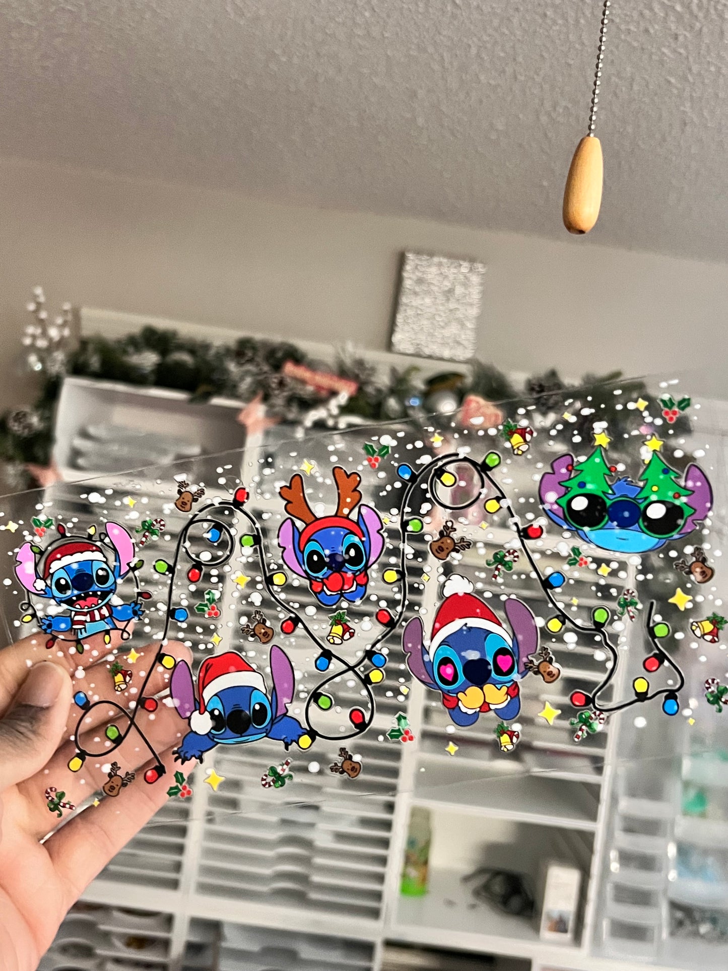 Stitch Christmas UV DTF Transfer