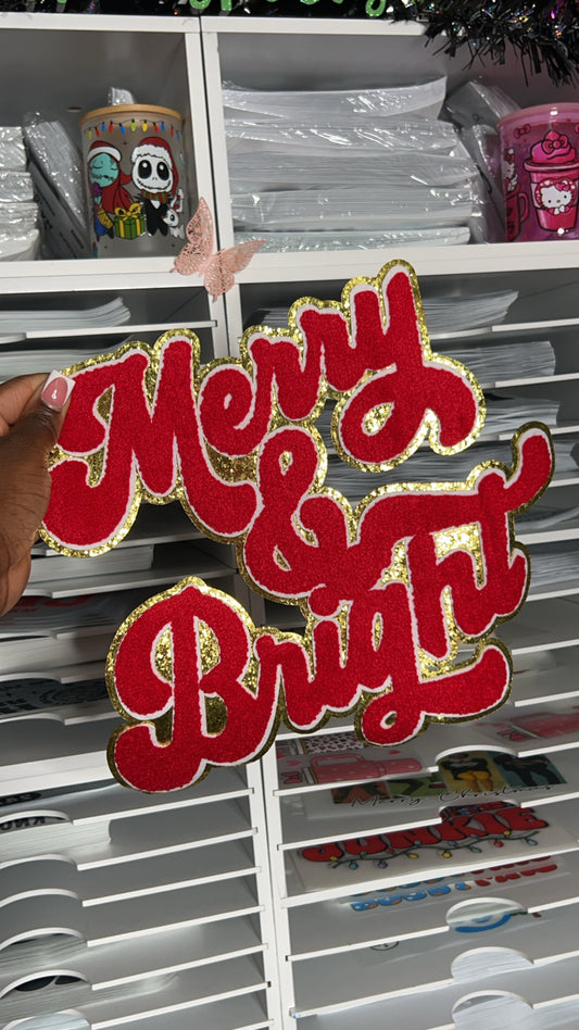 Merry & Bright Chenille Patch Transfer