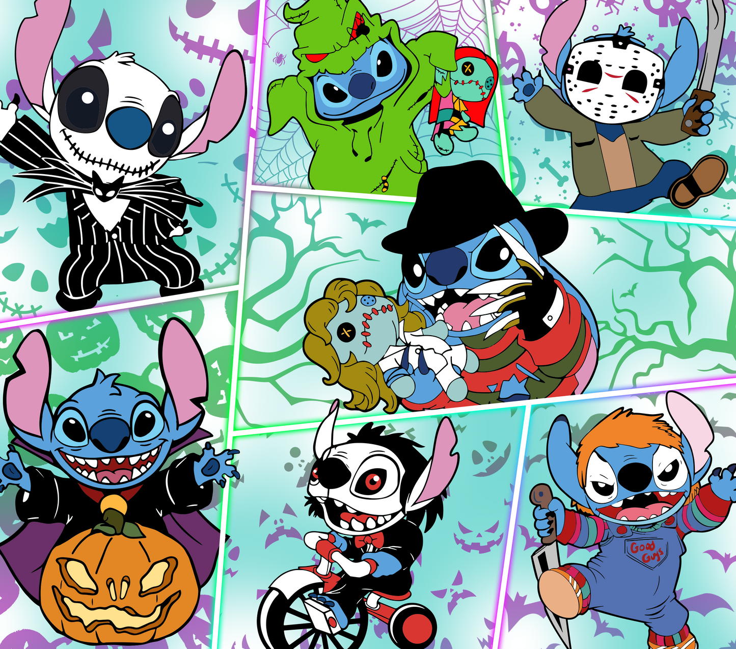 Stitch Halloween 20 oz Tumbler Sublimation Transfer