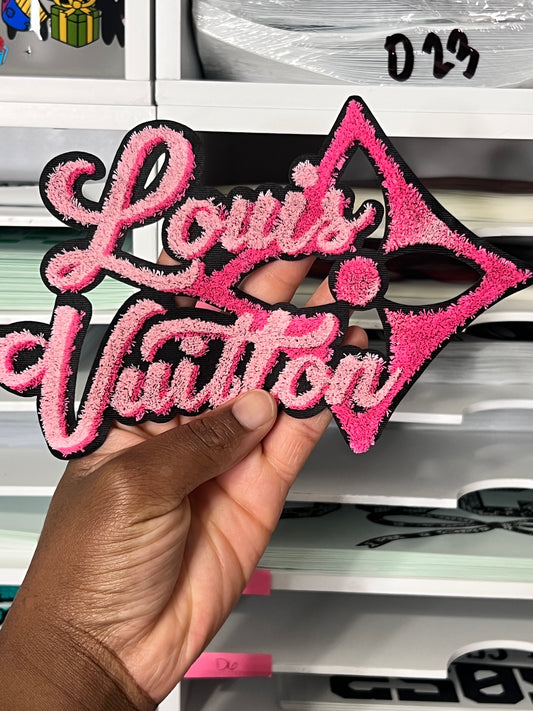 Pink Louis Vuitton Chenille Patch Transfer