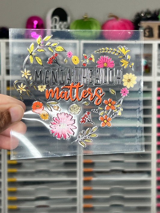 Heart Mental Health Matters UV DTF Decal Transfer