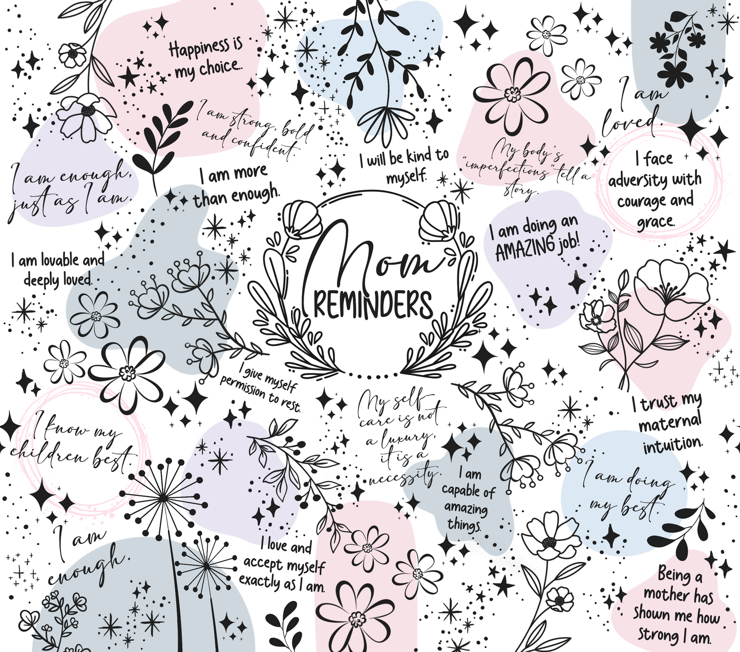 Mom Reminders 20 oz Tumbler Sublimation Transfer