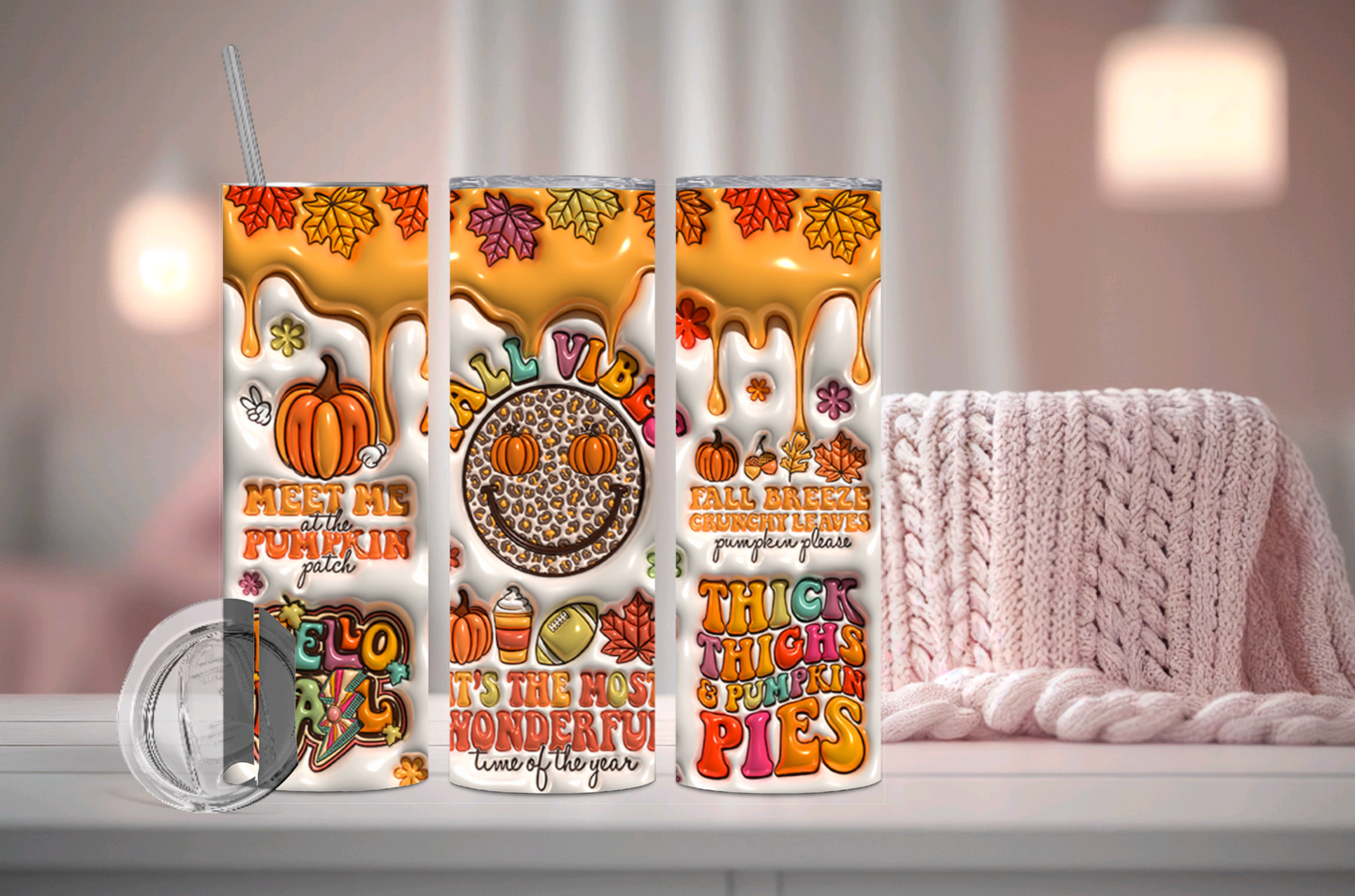 Fall Vibes 20 oz Tumbler Sublimation Transfer