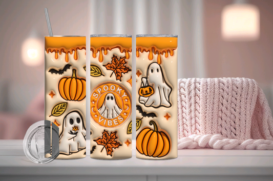 Spooky Vibes 20 oz Tumbler Sublimation Transfer (orange)