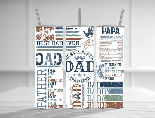 DAD 20 oz Tumbler Sublimation Transfer