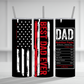Dad Nutrition Facts 20 oz Tumbler Sublimation Transfer